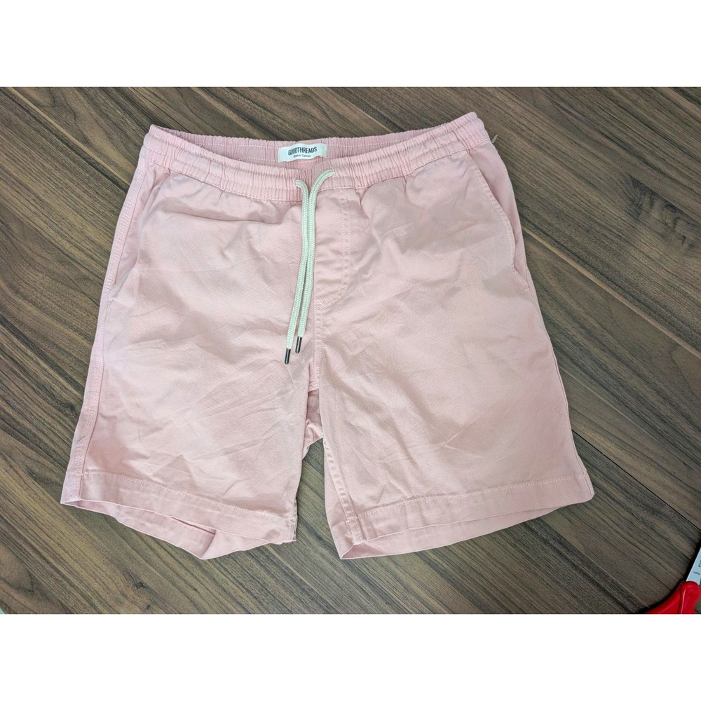 Goodthreads Men's Small Pink Stretch Canvas Drawstring Shorts Casual Chino